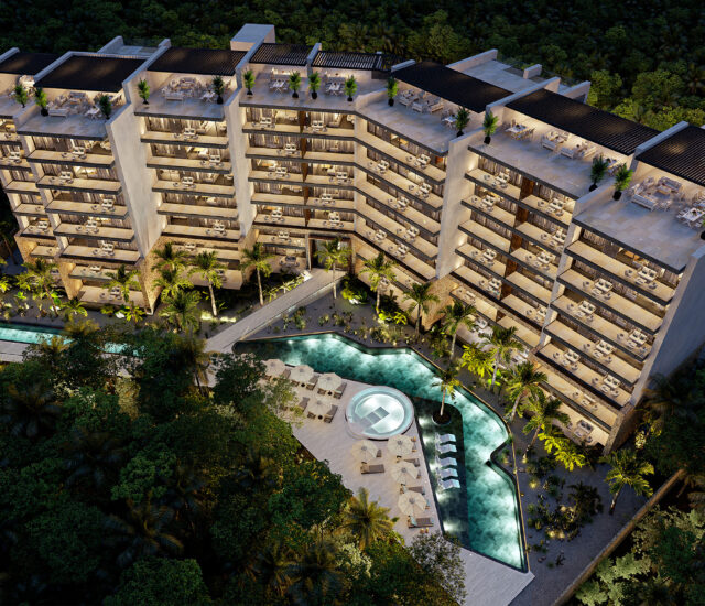 Distrito Xcalacoco Beach aerial view